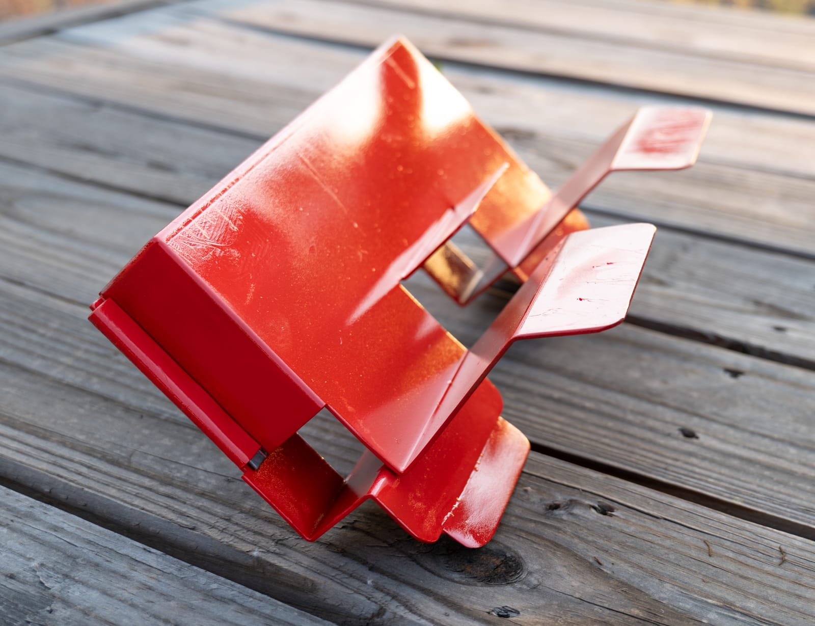 Red powder-coated hauler