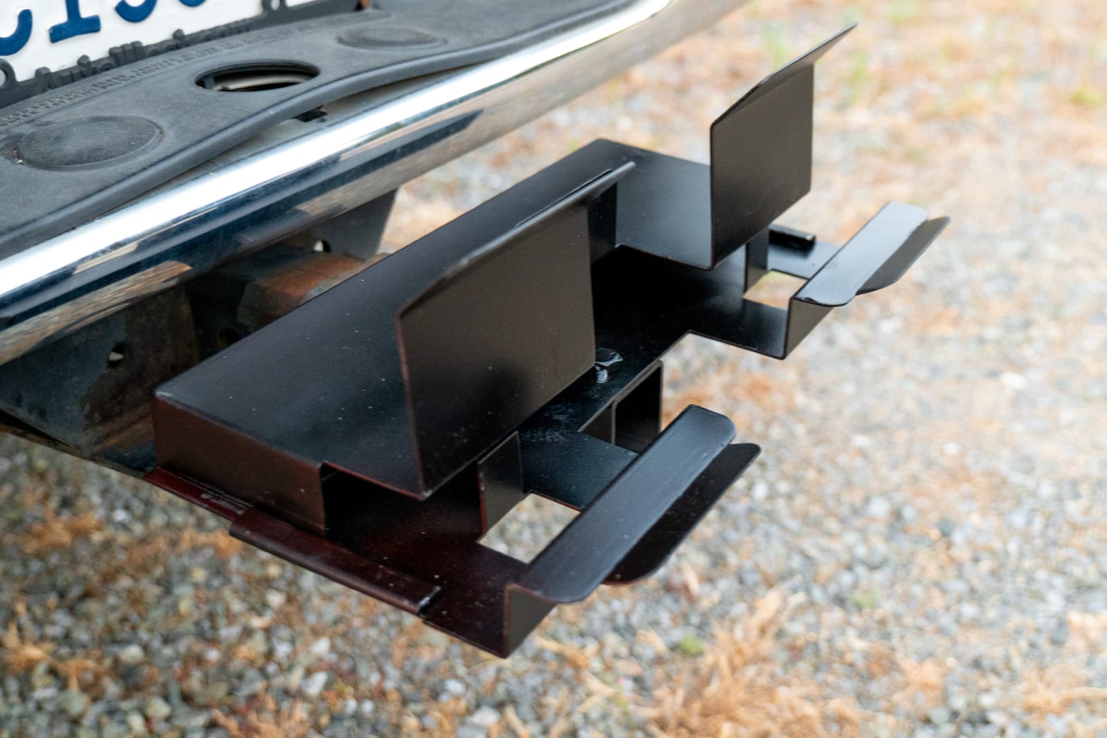 Hauler seated in the truck hitch receiver